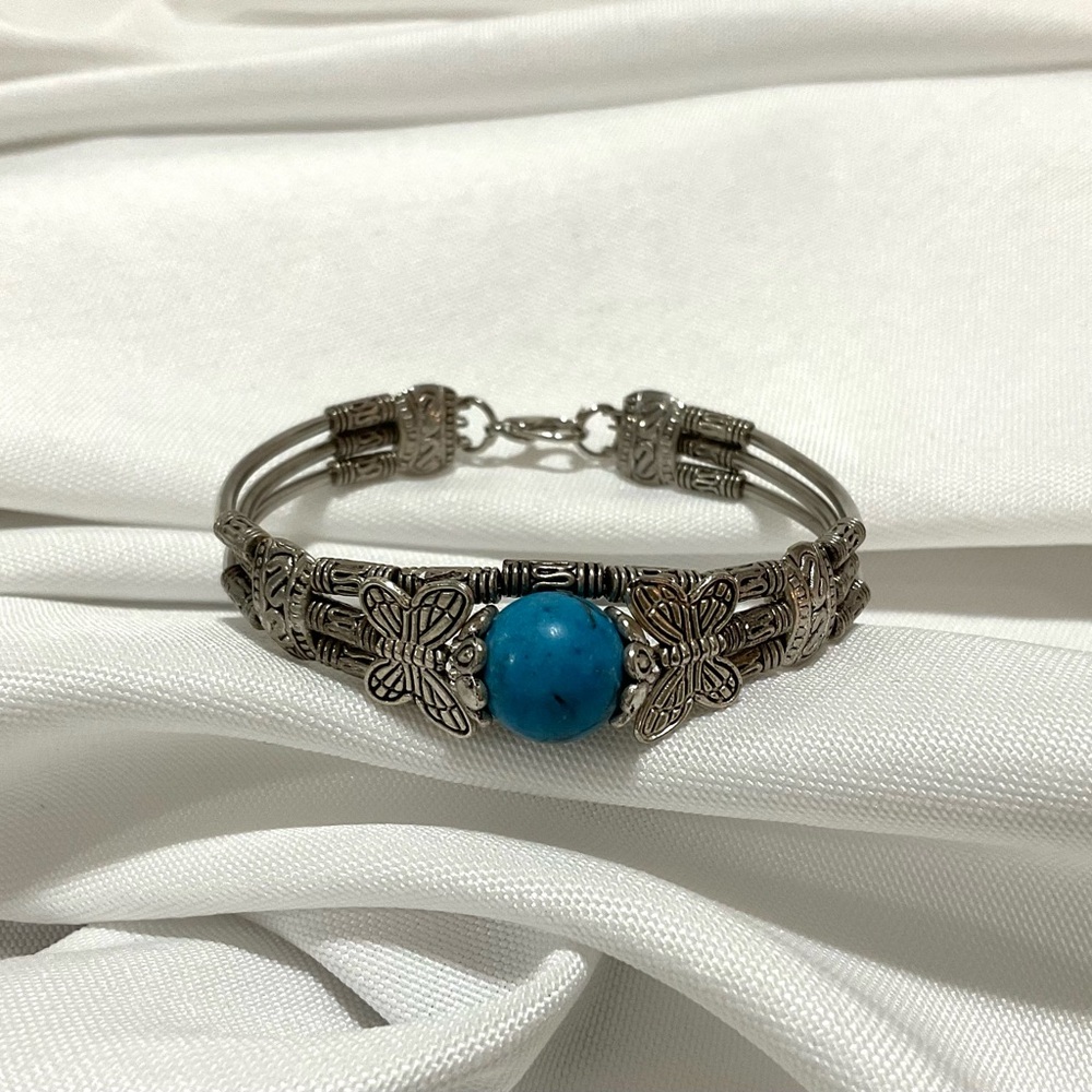 Novadab Turquoise Silver-Plated Bracelet